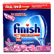 Finish All in 1 automatic dishwasher detergent gelpacs, 3x concent 32ct