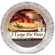 Handi-foil  3 large pie pans, size 8 3/4in dia. x 1 5/32in 3ct