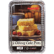 Handi-foil  oblong cake pans, size 12 1/4in x 8 1/4in x 1 3/32in 2ct