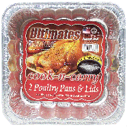 Handi-foil Ultimates cook-n-carry; 2 poultry pans & lids, 9 3/8 x 91ct
