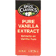 Spice Classics  extract pure vanilla, extracto de vainilla puro 1fl oz
