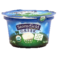 Stonyfield Organic 0% fat plain greek yogurt 5.3oz
