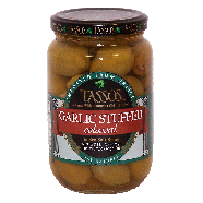 Tassos  garlic stuffed colossal in sea salt brine 13.1oz