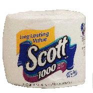 Scott  unscented bathroom tissues, one-ply 1ct