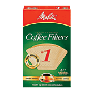 Melitta  brown cone coffee filter, #1 40ct