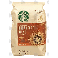 Starbucks Breakfast Blend medium roast whole bean coffee, 100% ar12-oz