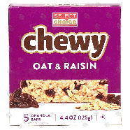 Select Choice  oat & raisin chewy granola bars, 5 ct 7oz