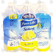 Nestle Pure Life splash; natural lemon flavored water, 6- 16.9 fl 6-ct