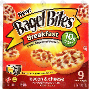Bagel Bites Breakfast bacon & cheese, 9 mini bagels 7-oz