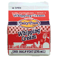 Dairy Fresh  whipping cream, ultra-pasteurized, grade a 0.5pt