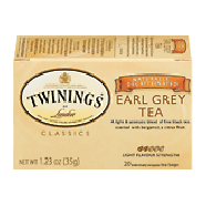 Twinings Of London Tea Bags Earl Grey Tea Decaffeinated 1.23 Oz 20ct