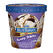 Blue Bunny Bunny Tracks vanilla ice cream with fudge and caramel r1-pt