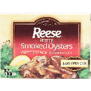 Reese  petite smoked oysters fancy cherry wood in cottonseed oil, 3.7oz