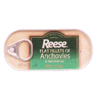 Reese  flat fillets of anchovies in pure olive oil, salt added  2oz