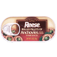 Reese  rolled fillets of anchovies with capers in pure olive oil, s 2oz