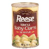 Reese  whole baby clams in water 10oz