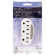 Helping Hand  grounding 3 outlet adapter with mini sensor light  1ct