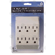 Helping Hand  grounding 6 outlet power adapter, converts 2 gang out 1ct