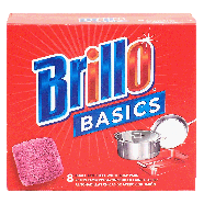 Brillo Basics small size steel wool soap pads  8pk