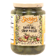 Sechler's  candied sweet dill strip pickles 16fl oz