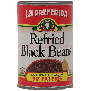 La Preferida  refried black beans, 99% fat free, authentic flavor 16oz
