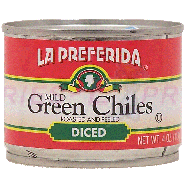La Preferida  mild diced green chilli roasted and peeled 4oz