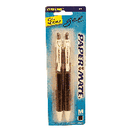 Papermate  gel pens, medium, .7mm. black ink  2pk