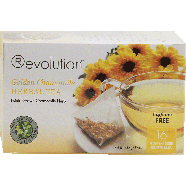 Revolution  golden chamomile herbal tea, caffeine free, estate g0.93oz