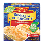Larry's Mashed Potatoes broccoli & cheddar cheese, 2 singles 10-oz