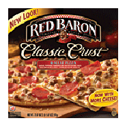 Red Baron Classic Crust 4-meat pizza; sausage, pepperoni, hamb21.77-oz