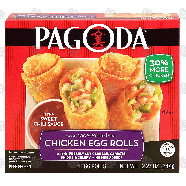 Pagoda  chicken egg rolls made w/freshly cut cabbage, carrots,12.27-oz