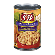 S&W  white beans in light seasoning, premium quality & taste  15oz