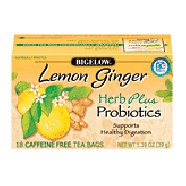 Bigelow Herb Plus lemon ginger tea with probiotics for healthy d1.39oz