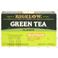 Bigelow  green tea, naturally decaffeinated, bags 20-ct