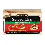 Bigelow  spiced chai black tea, decaffeinated, 20-bags 1.73oz