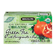 Bigelow Organic green tea with pomegranate & acai, 20-bags 1.28oz