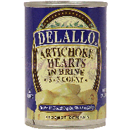Delallo  artichokes hearts in brine, 5-7 count  13.75oz