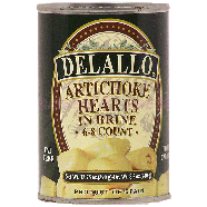 Delallo  artichoke hearts in brine, 6-8 count  13.75oz