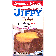 Jiffy  fudge frosting mix, frosts one layer, just add water 7.5oz