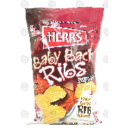 Herr's Baby Back Ribs finger lickin' rib flavor potato chips  9.5oz