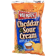 Herr's  cheddar & sour cream flavored rippled potato chips  9.5oz