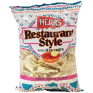Herr's Restaurant Style tortilla chips, 100% white corn 13oz