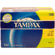 Tampax duopack 54 regular absorbency and 54 super absorbency tamp108ct