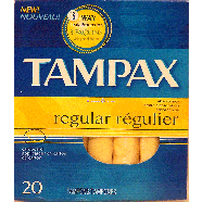Tampax  tampons regular absorbency, anti-slip grip applicator  20ct
