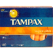 Tampax  super plus absorbency tampons, anti-slip grip cardboard ap 40ct