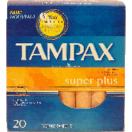Tampax  super plus absorbency tampons, anti-slip grip carboard app 20ct