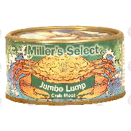 Miller's Select  crab meat, jumbo lump 6.5oz