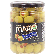 Mario  spanish manzanilla olives stuffed with minced pimiento 10oz