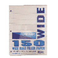 Top Flight  150 sheets, wide ruled, 10 1/2 x 8in  1pk