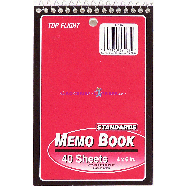 Top Flight Standards memo book, 40-sheets, 4 x 6-inch  1ct